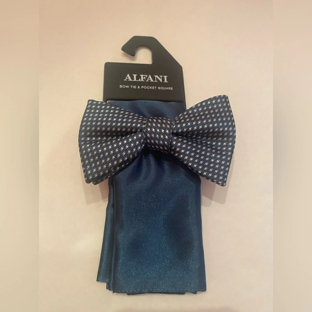 NWT‎ Alfani Men's Bow Tie & Pocket Square